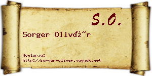Sorger Olivér névjegykártya